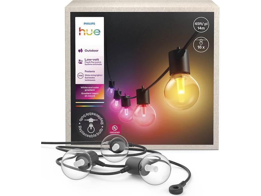 Philips Hue Festavia Globe Outdoor String Lights (14 meters/45