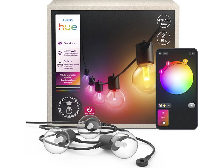 Philips Hue Festavia Globe Outdoor String Lights (14 meters/45