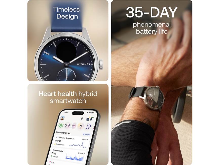 Withings Steel HR Sport (White) Hybrid Smartwatch With Heart Rate