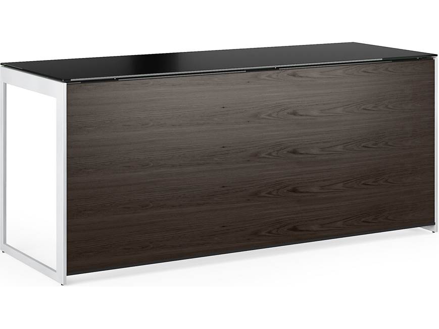 BDI Sequel desk front and left side with dark wood panel