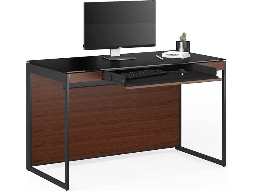 Desk with monitor keyboard and drawer open