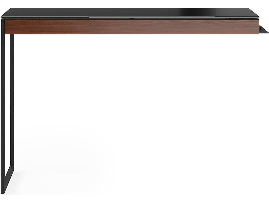 Side view of BDI Sequel 20-6112 desk showing long top and side rail