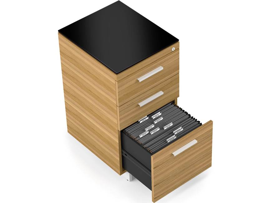 Top and side view showing top surface and drawer hardware