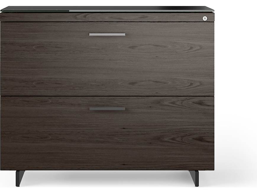 BDI Sequel 20 6116 two-drawer cabinet in dark wood finish