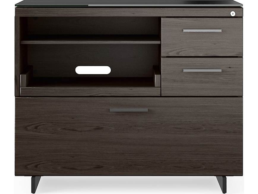BDI Sequel 20 6117 cabinet with drawers and open shelf in dark wood