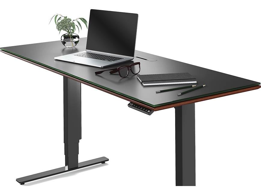 Desk with accessories and plant