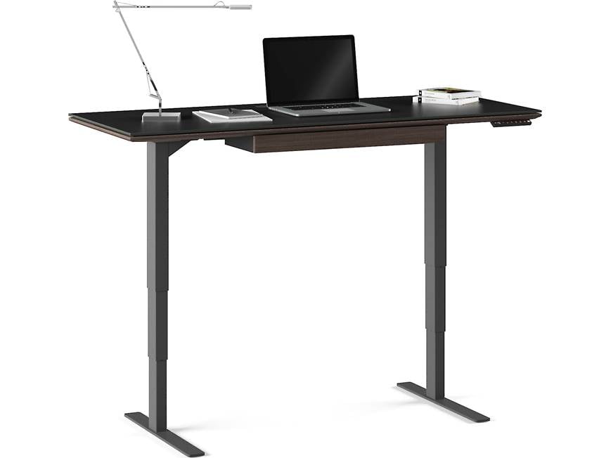 Desk with removed items and angle view