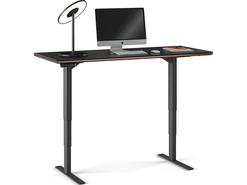 Desk in a modern office with ring light