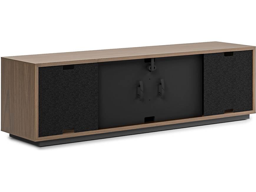 Rear/inside of TV stand with storage compartments