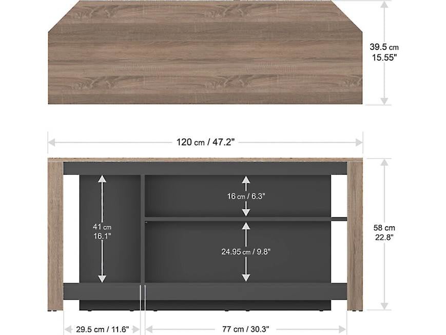 Product dimensions diagram with measurements