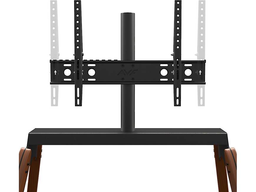 front view of TV mount brackets and stands with wood legs