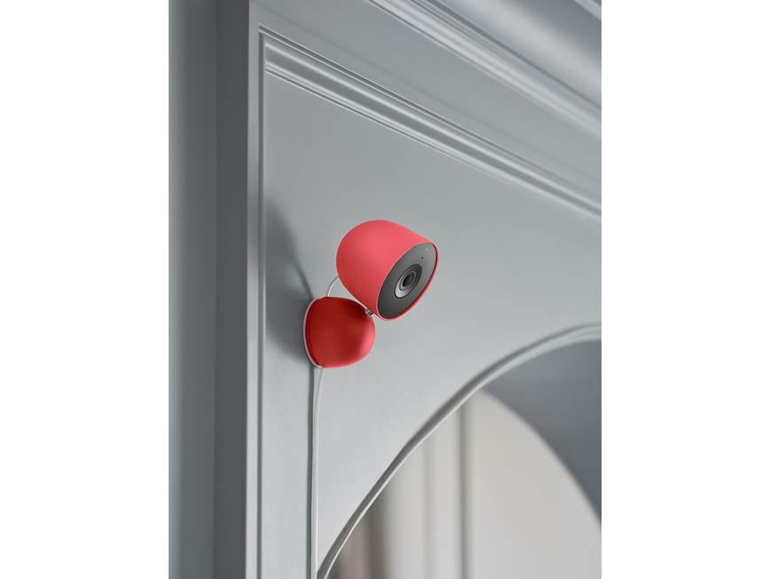 Google Nest Cam Indoor (Wired, 3rd Gen) (Berry) Plug-in, AI