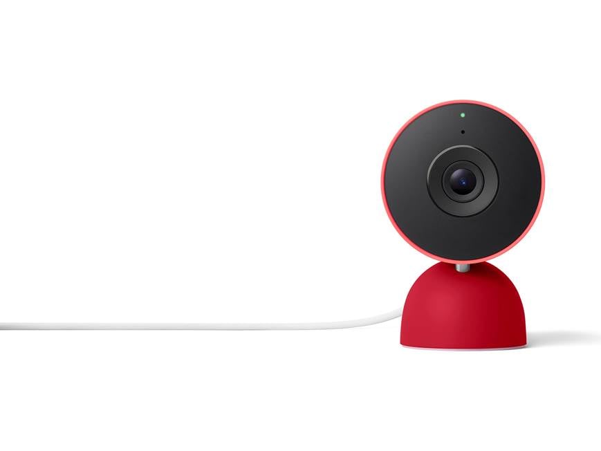 Google Nest Cam Indoor (Wired, 3rd Gen) (Berry) Plug-in, AI