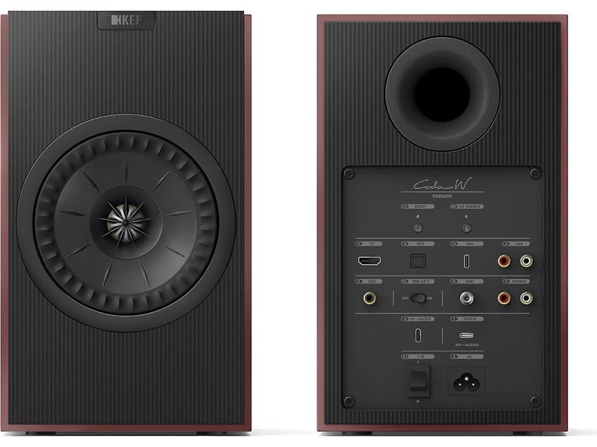 KEF Coda W (Vintage Burgundy) Powered stereo speakers with