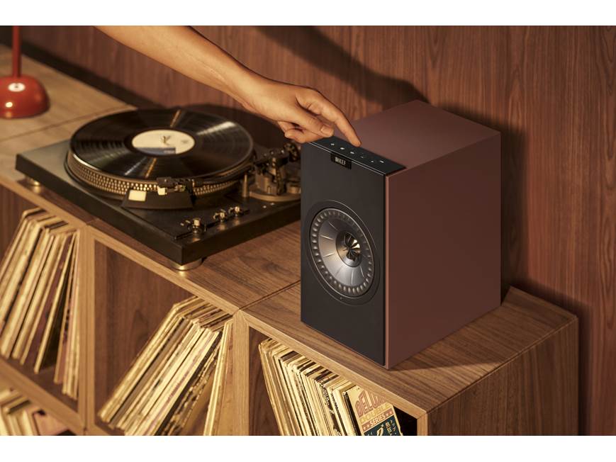 KEF Coda W (Vintage Burgundy) Powered stereo speakers with