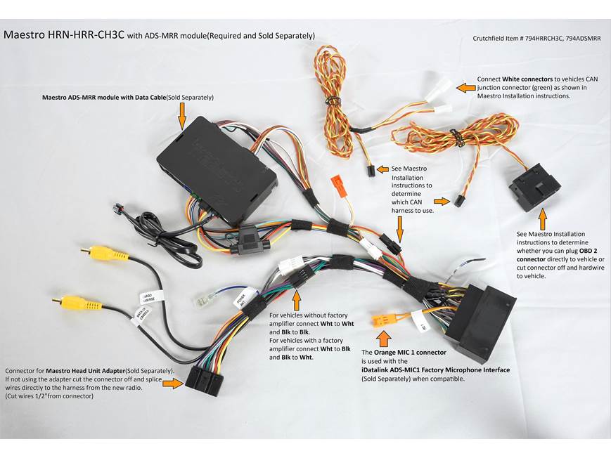 iDatalink HRN-HRR-CH3 Vehicle-specific Harness ( ADS-MRR or ADS