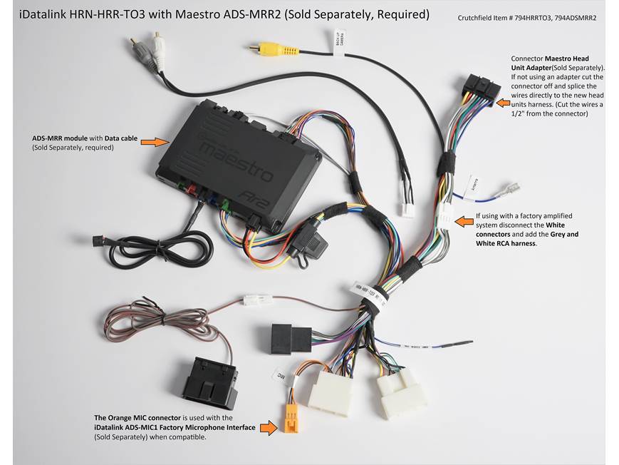 iDatalink HRN-HRR-TO3 Vehicle-specific Harness ( ADS-MRR or ADS