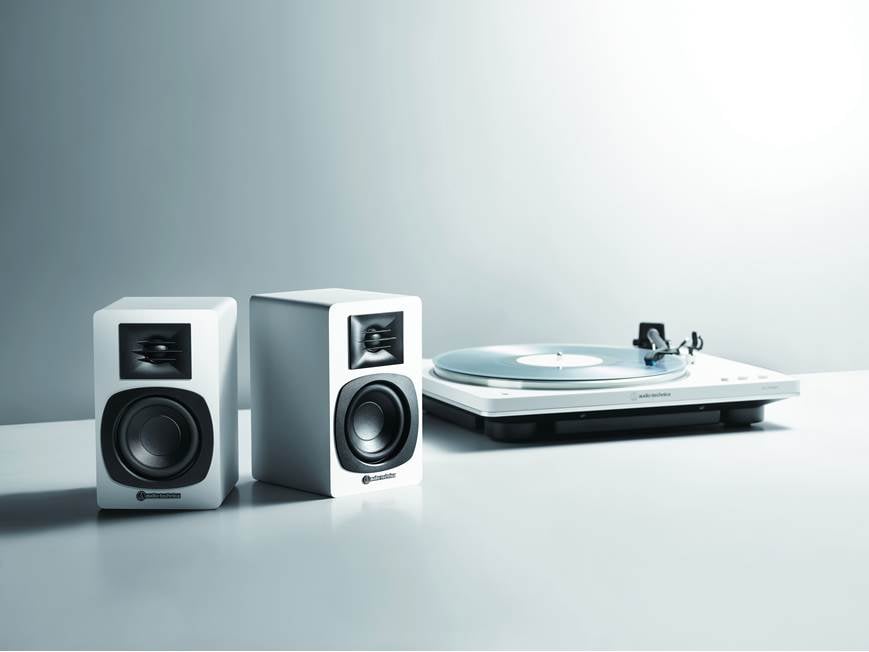 Audio-Technica AT-SP3X (White) Powered stereo speakers with