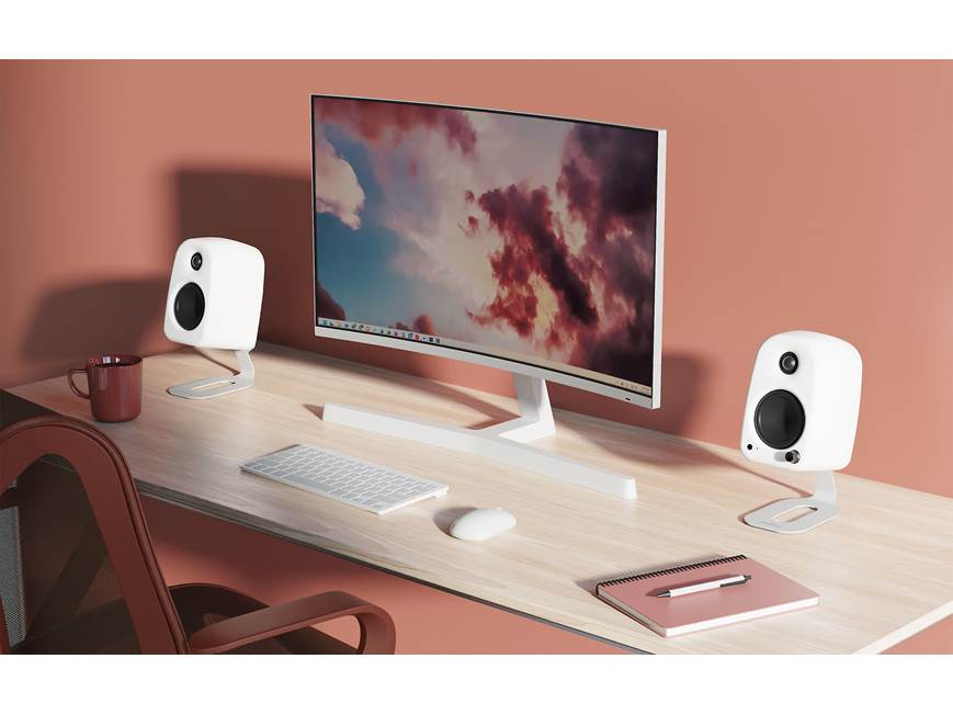 Kanto UKI (Chalk) Powered desktop stereo speakers with Bluetooth