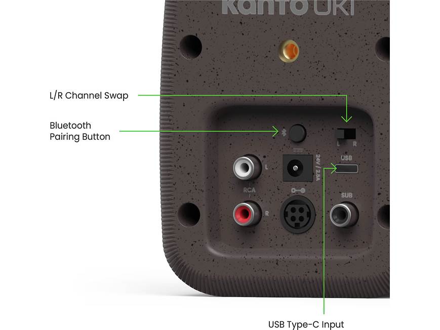 Kanto UKI (Pumice) Powered desktop stereo speakers with Bluetooth