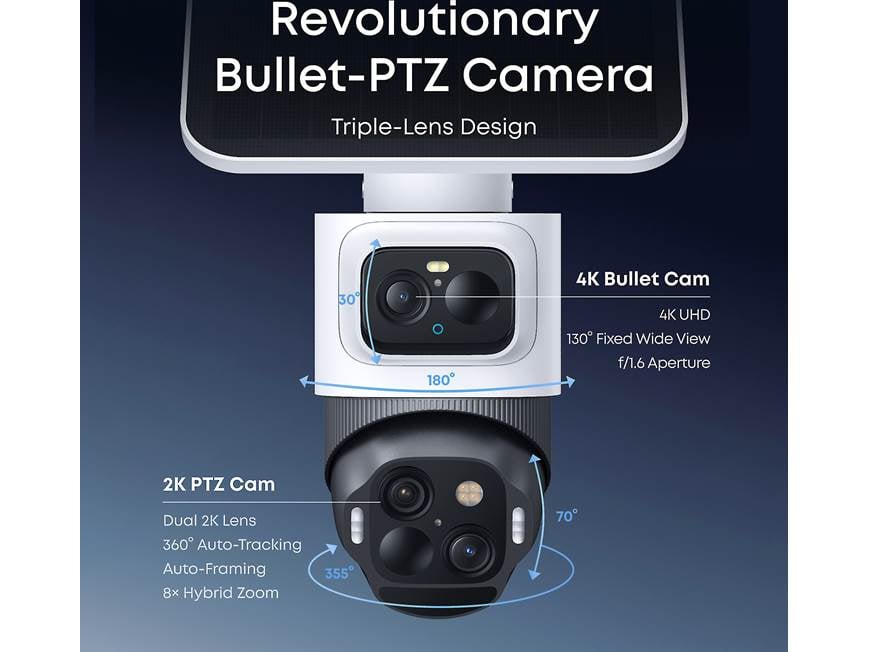 eufy by Anker eufyCam S4 Solar-powered triple-lens 4K camera with