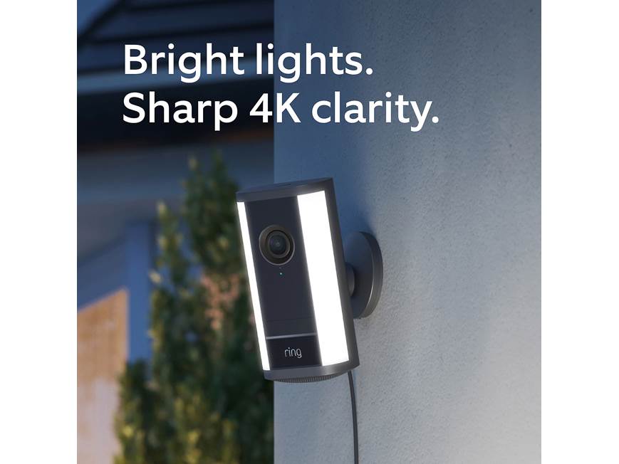 Ring Spotlight Cam Wired Free 1080p Wi-Fi Camera – 2 Batteries Included – Used
