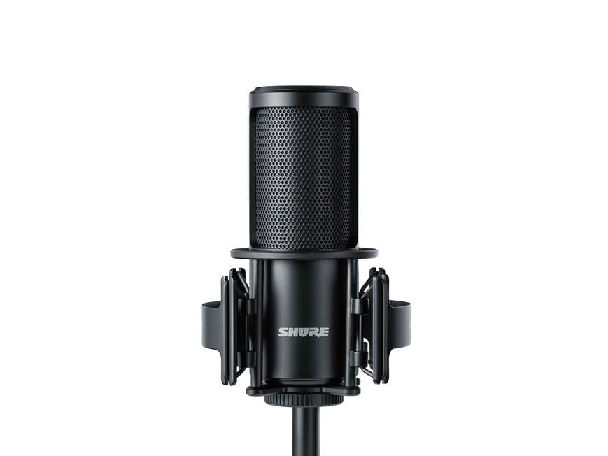 Shure SM4-K-KIT Package includes SM4 microphone, shock mount, pop