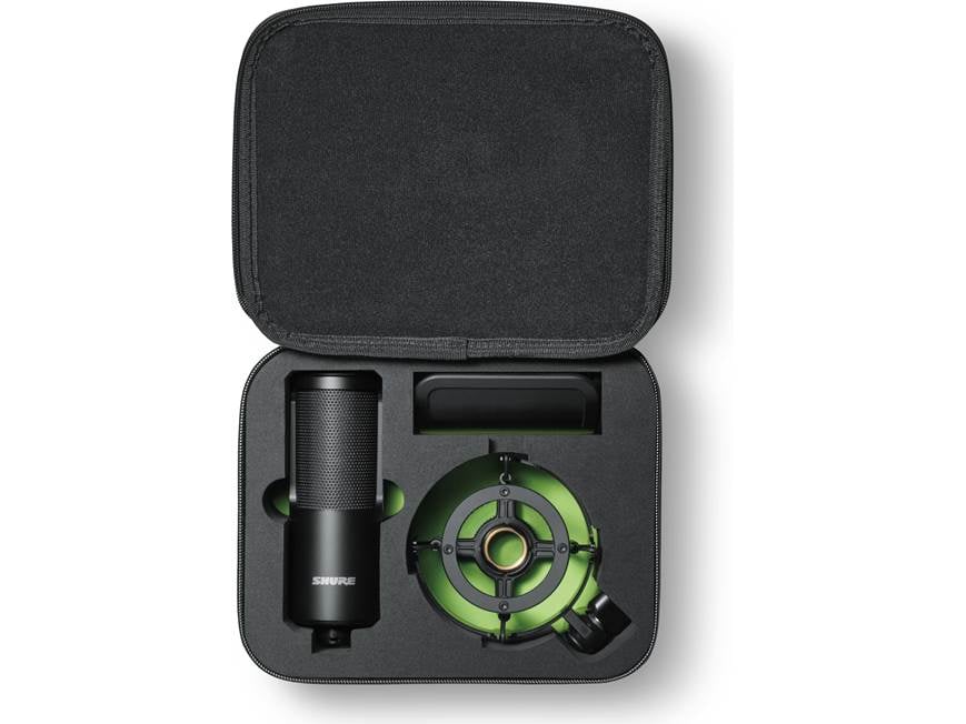 Shure SM4-K-KIT Package includes SM4 microphone, shock mount, pop