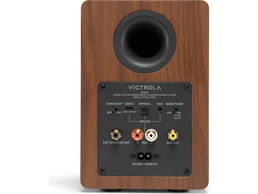 Victrola Tempo VPS-400 (Walnut) Powered stereo speakers with