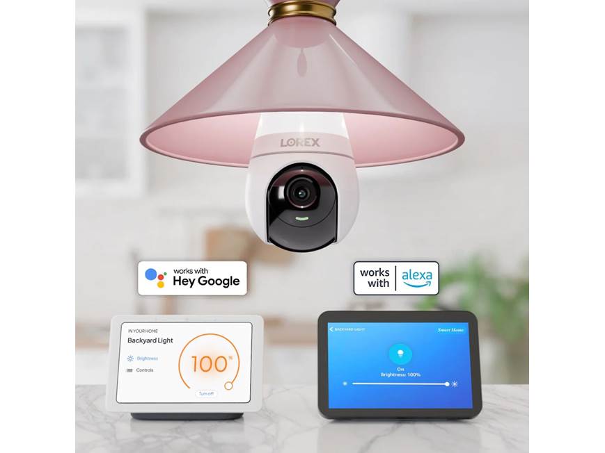 Lorex 2K Wi-Fi Smart Lightbulb Camera Outdoor camera with LED