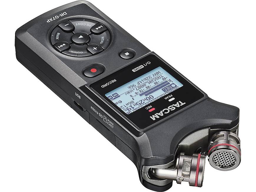 Tascam DR-07XP Portable audio recorder with USB-C interface at