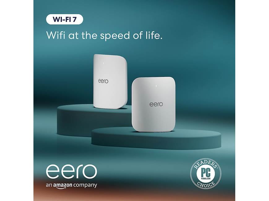 eero Pro 7 (2-pack) Tri-band mesh Wi-Fi 7 system with 2 modules