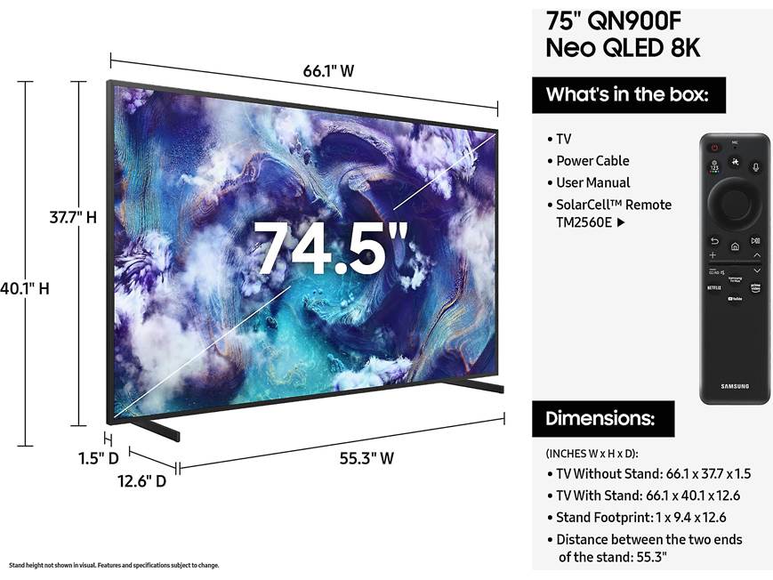75" Neo QLED QN900F 8K Samsung Vision AI Smart TV (NEW)