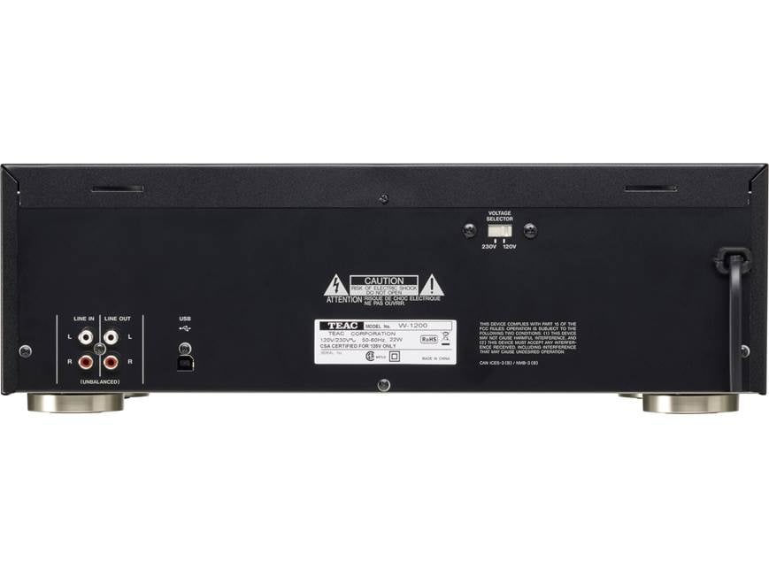 TEAC W-1200 (Black) Dual cassette deck with USB (Black) at Crutchfield