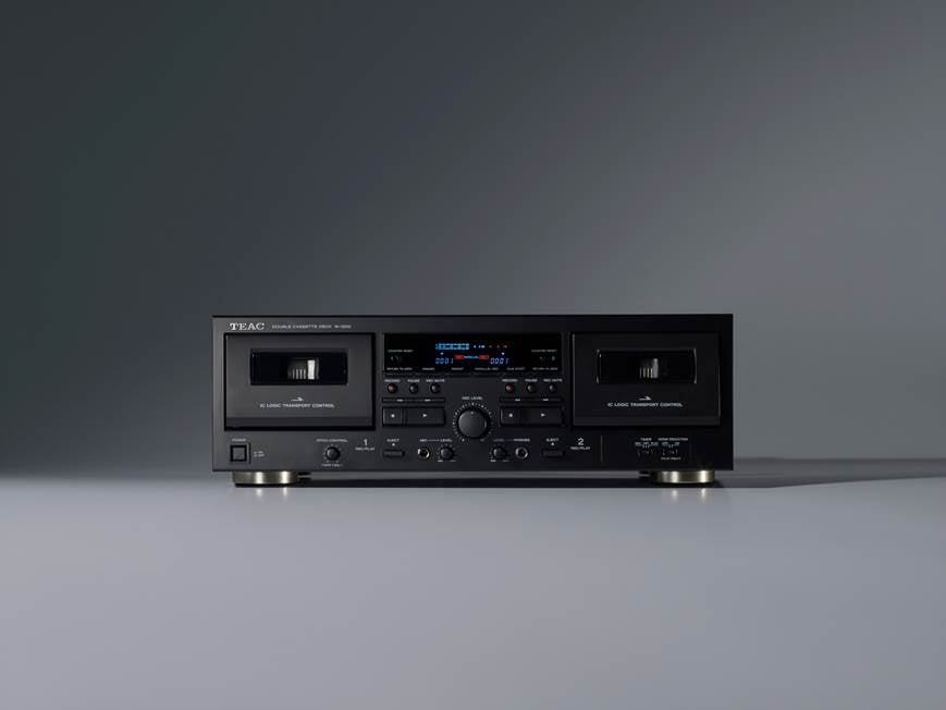 TEAC W-1200 デュアルカセットデッキ TEAC W-1200 (Black) Dual cassette deck with USB (Black) at Crutchfield