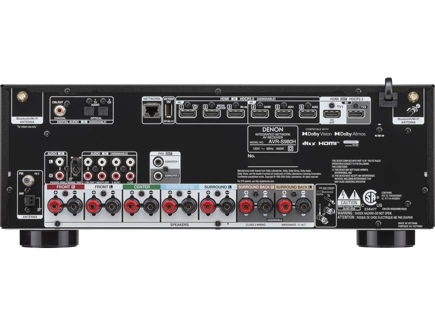 Denon AVR-S980H 7.2-channel home theater receiver with Dolby Atmos
