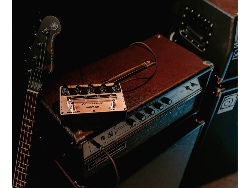 Ampeg SGT-DI Preamp and DI pedal optimized for bass guitar at