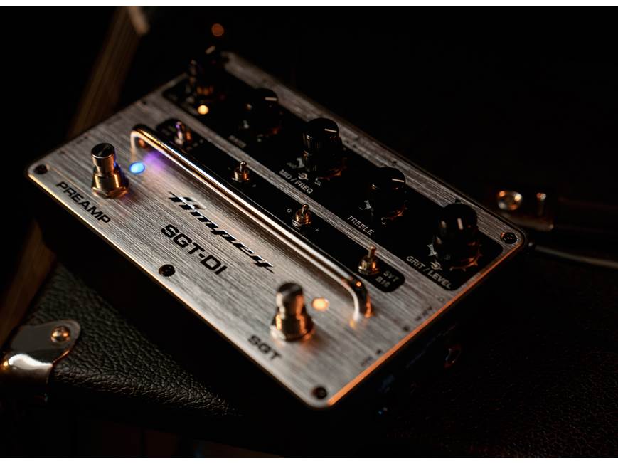Ampeg SGT-DI Preamp and DI pedal optimized for bass guitar at