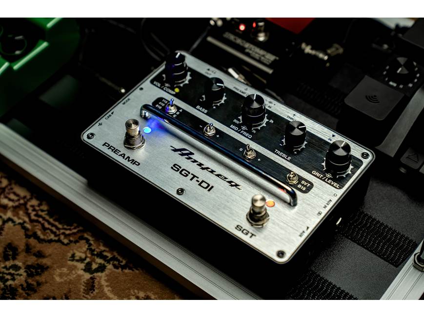 Ampeg SGT-DI Preamp and DI pedal optimized for bass guitar at