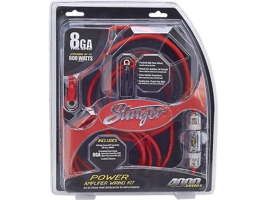 Stinger SK4281 8-gauge amplifier wiring kit — includes power