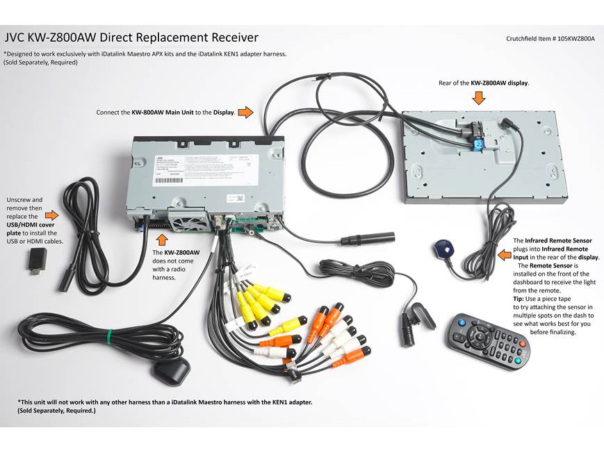 JVC KW-Z800AW Direct Replacement digital multimedia receiver with