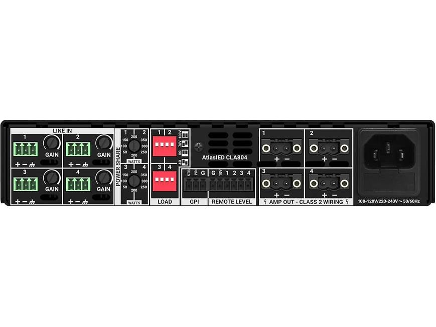 CLA AtlasIED CLA804 800-watt, 4-channel commercial amplifier with