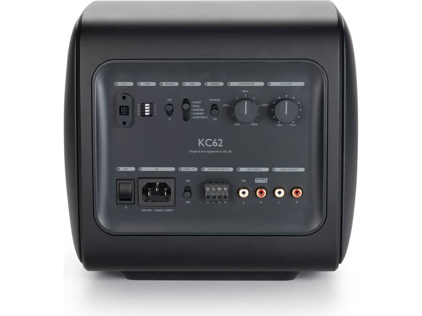 KEF KC62 (Carbon Black) Compact powered subwoofer with digital
