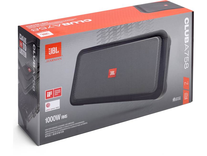 JBL Club A758 Club Series 8-channel car amplifier — 75 watts RMS x