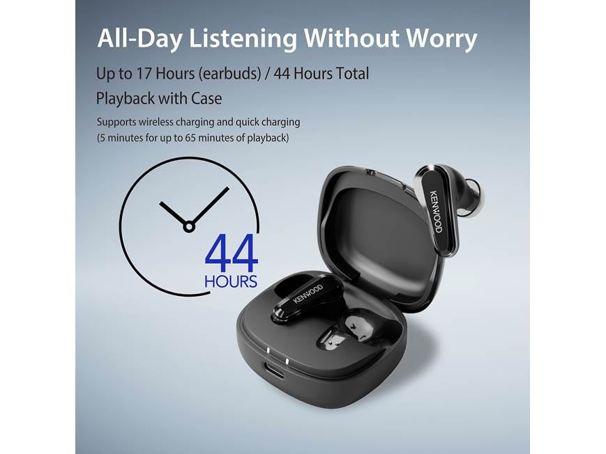 Kenwood KH-CRZ90T Glass Core Wireless noise-canceling earbuds at