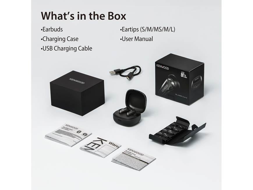 Kenwood KH-CRZ90T Glass Core Wireless noise-canceling earbuds at