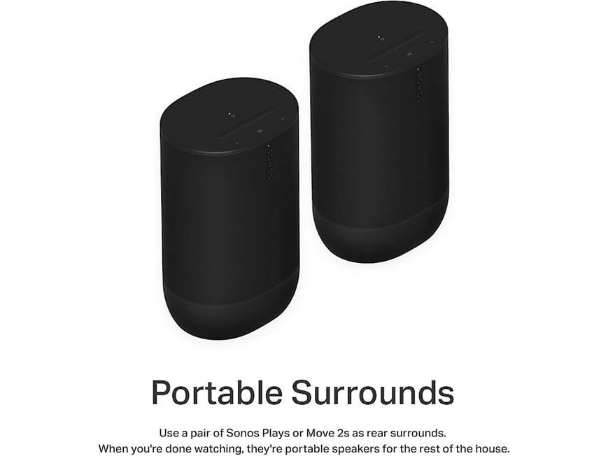 Sonos Move 2 (Black) Wireless portable speaker with built-in