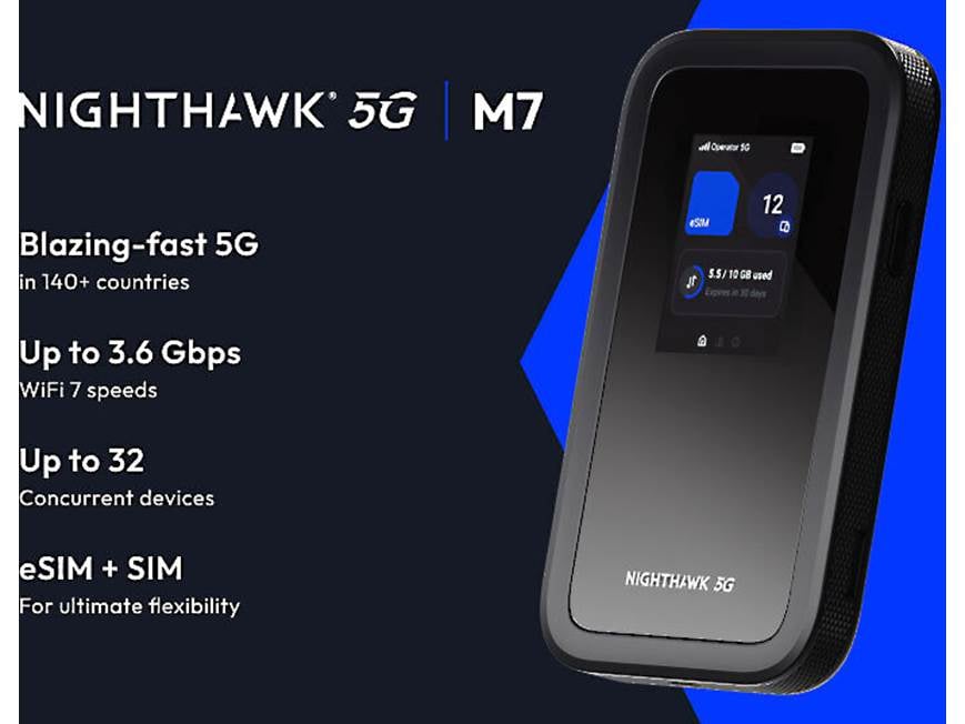 NETGEAR Nighthawk® M7 Portable Wi-Fi 7 Gigabit 5G router (MH7150