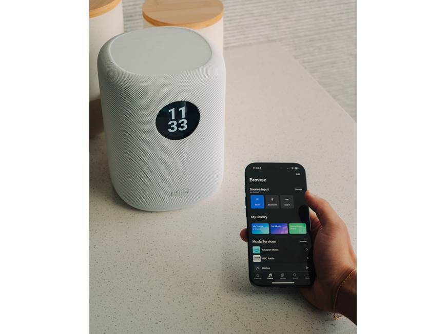 WiiM Sound (White) Streaming music speaker with Wi-Fi® Bluetooth