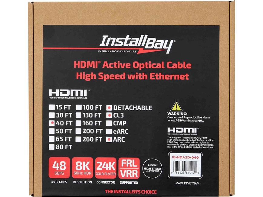Ethereal Install Bay® Active Hybrid HDMI Cable (40 feet) Ultra